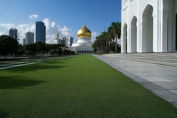 Fototapeta premium The Taman Mahkota Jubli Emas can be found in Bandar Seri Begawan, Brunei