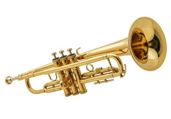 Isolated Golden Brass Trumpet