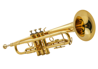 Isolated Golden Brass Trumpet