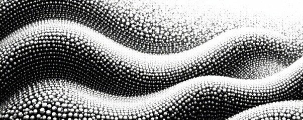 Seamless halftone pattern Abstract stippled waves in grayscale , geometric, stipple, background