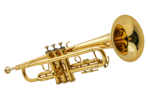 Isolated Golden Brass Trumpet