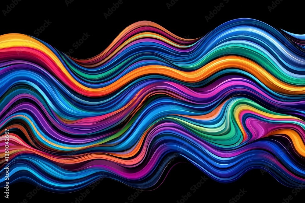Poster a macro photo of soap bubbles showcases a vibrant, psychedelic multicolored background filled with r
