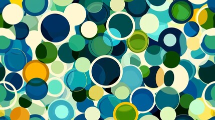 A wavy pattern featuring circles is presented in an abstract design with a green theme