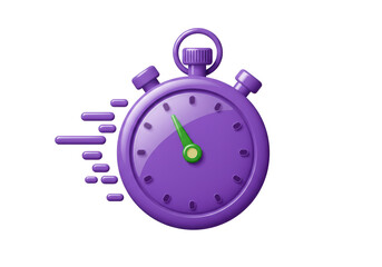 Isolated Purple Stopwatch Time Symbol