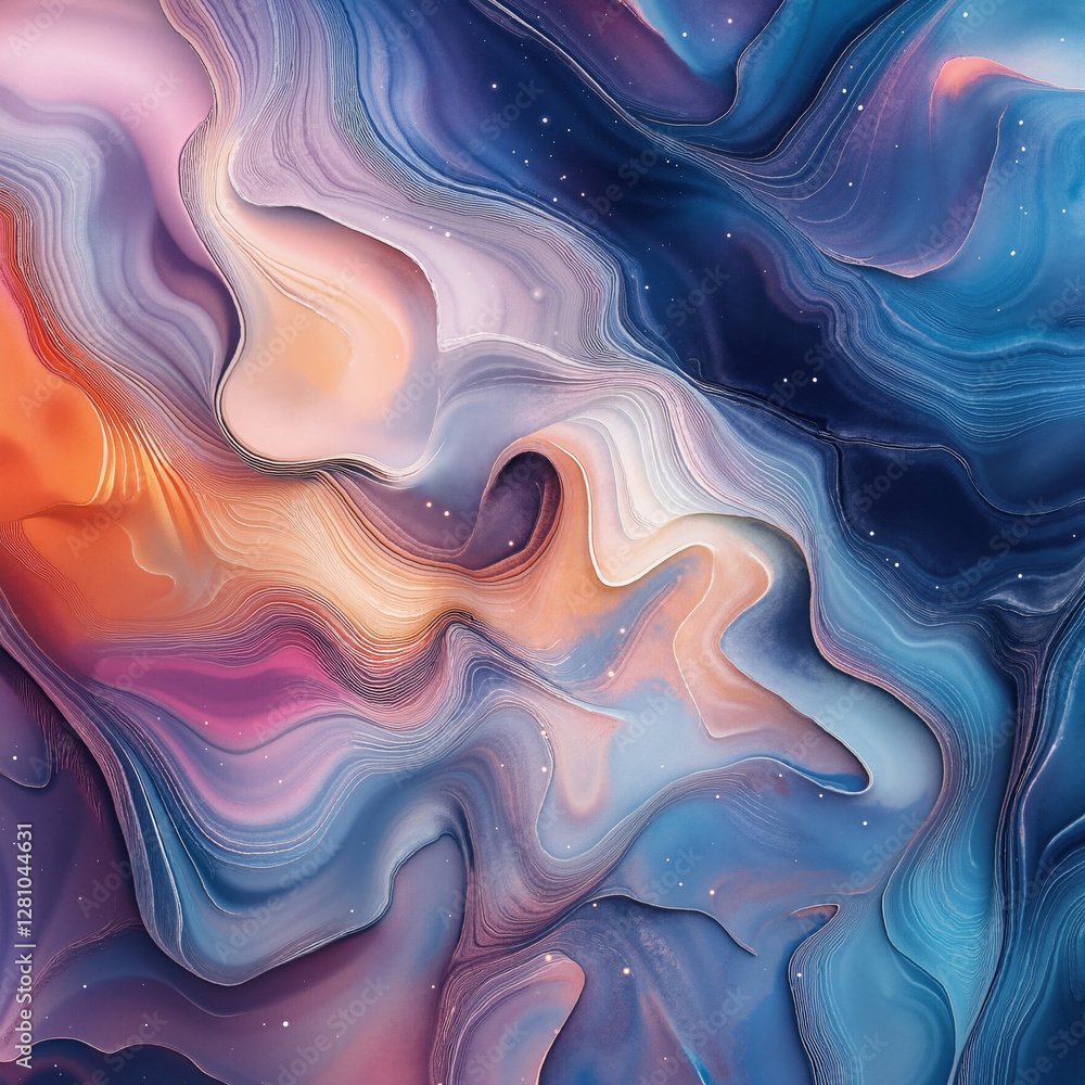 Poster a colorful abstract background with wavy lines and swirls
