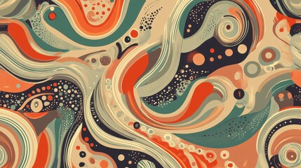 Abstract Swirling Patterns with Bold Colors and Textures for Creative Design Projects