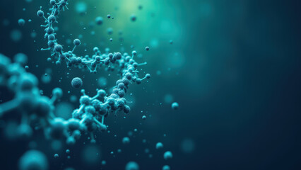 Blue molecular structure model illustrating semaglutide molecule against dark background.