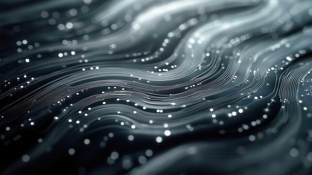 Abstract digital wave data flow background - Powered by Adobe