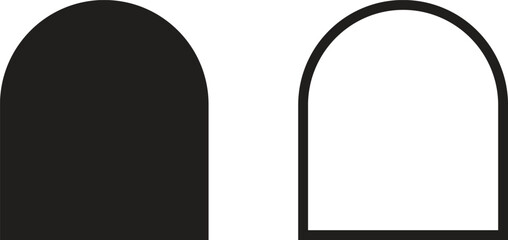 Arch shape icon set in two styles isolated on white background . Arch icon vector