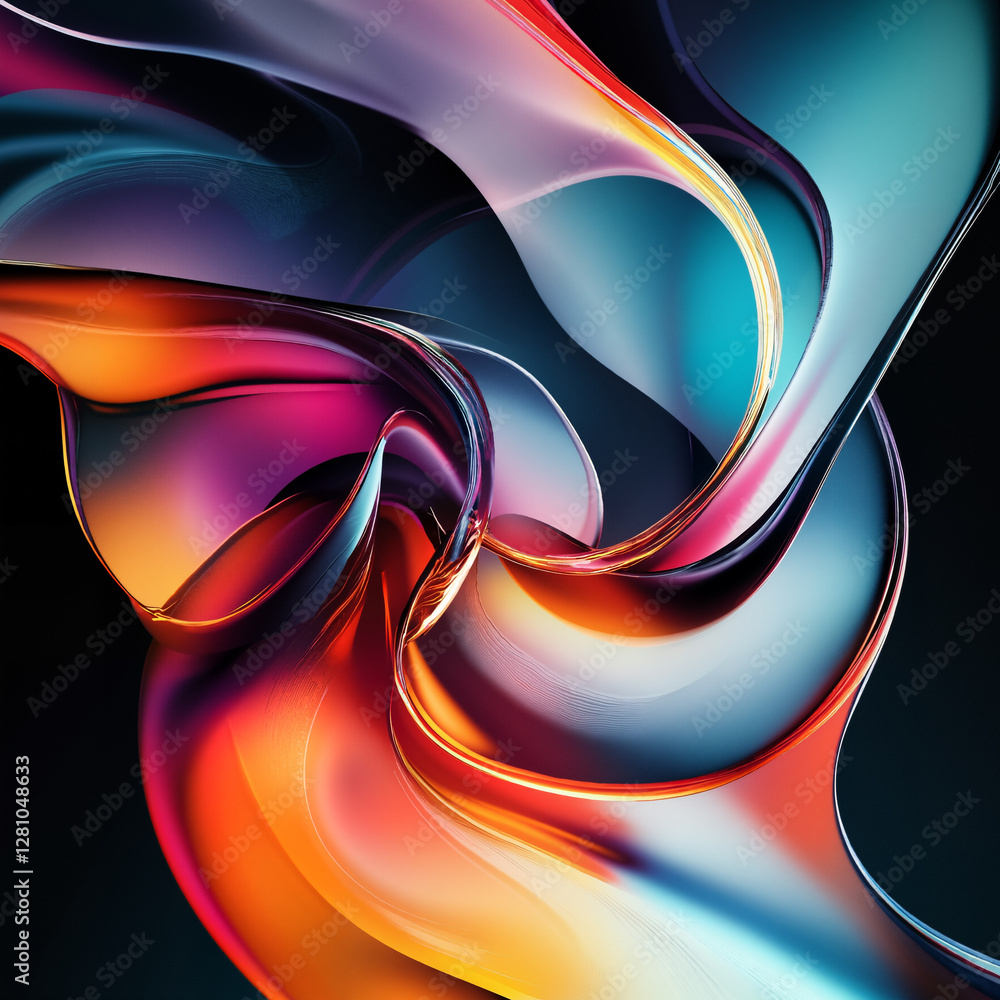 Poster a colorful abstract background with wavy lines