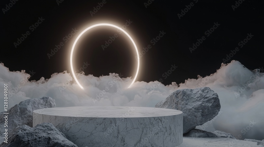 Poster blue hologram hud circle interfaces serve as a prime example of future technology network concepts, 