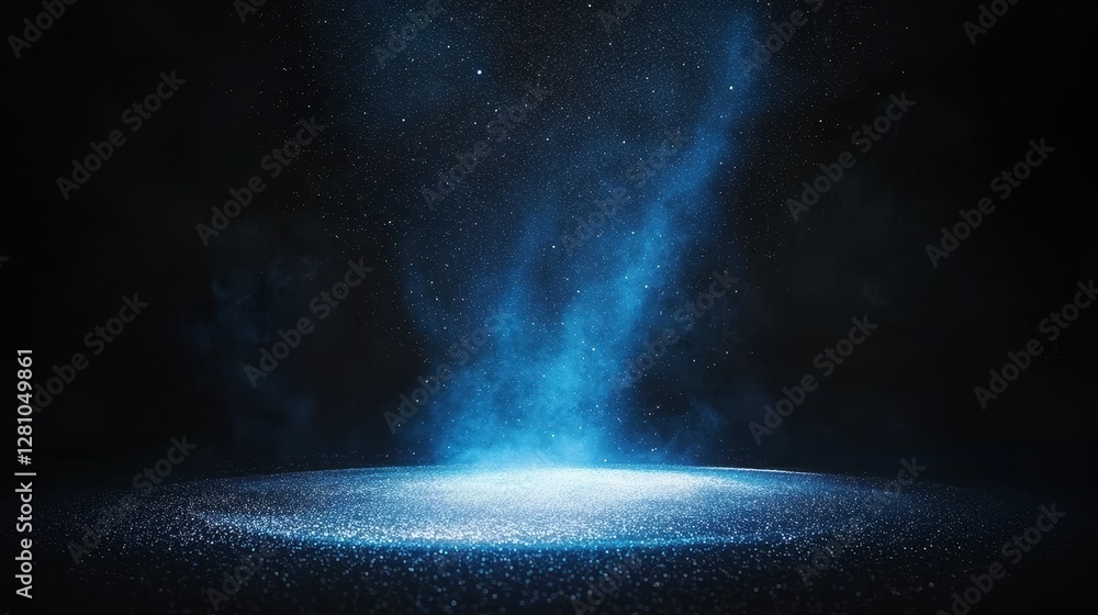 Poster blue hologram hud circle interfaces represent a digital data network protection system embodying fut