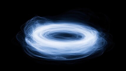 An abstract blue circular hologram emitting a shine like a ring, with a glare that has a sci-fi feel, and resembling a space tunnel, an empty hole, a glow portal, and an astral bright disc, excellent
