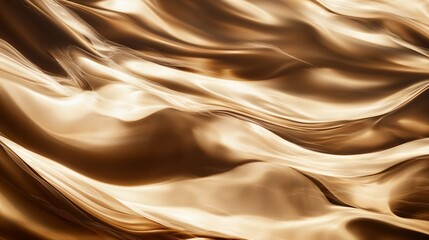 Fototapeta premium Fluid metallic texture with flowing golden waves creating a luxurious and elegant background 