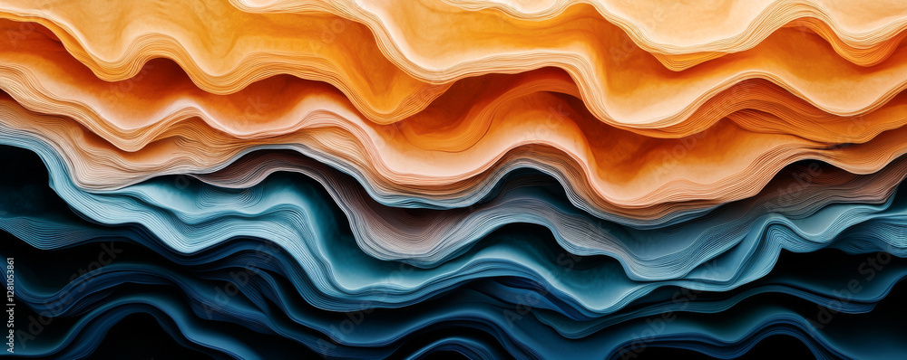 Aufkleber colorful abstract layers showcasing vibrant patterns and textures in fluid design.