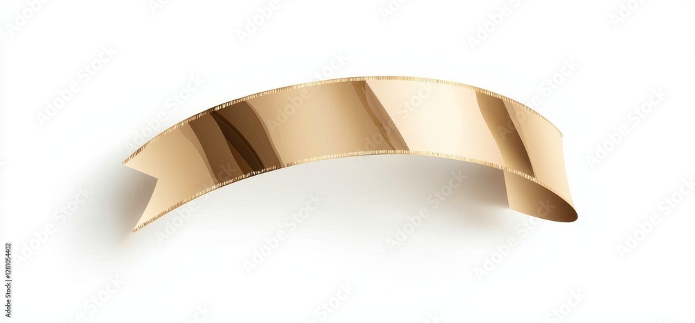 Poster xmas wrap element template consisting of a christmas ribbon in gold color with a shadow