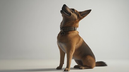 Realistic Digital Art of a Smiling Dog Sitting on White Background