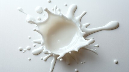 Milk splash creates dynamic texture on a white background