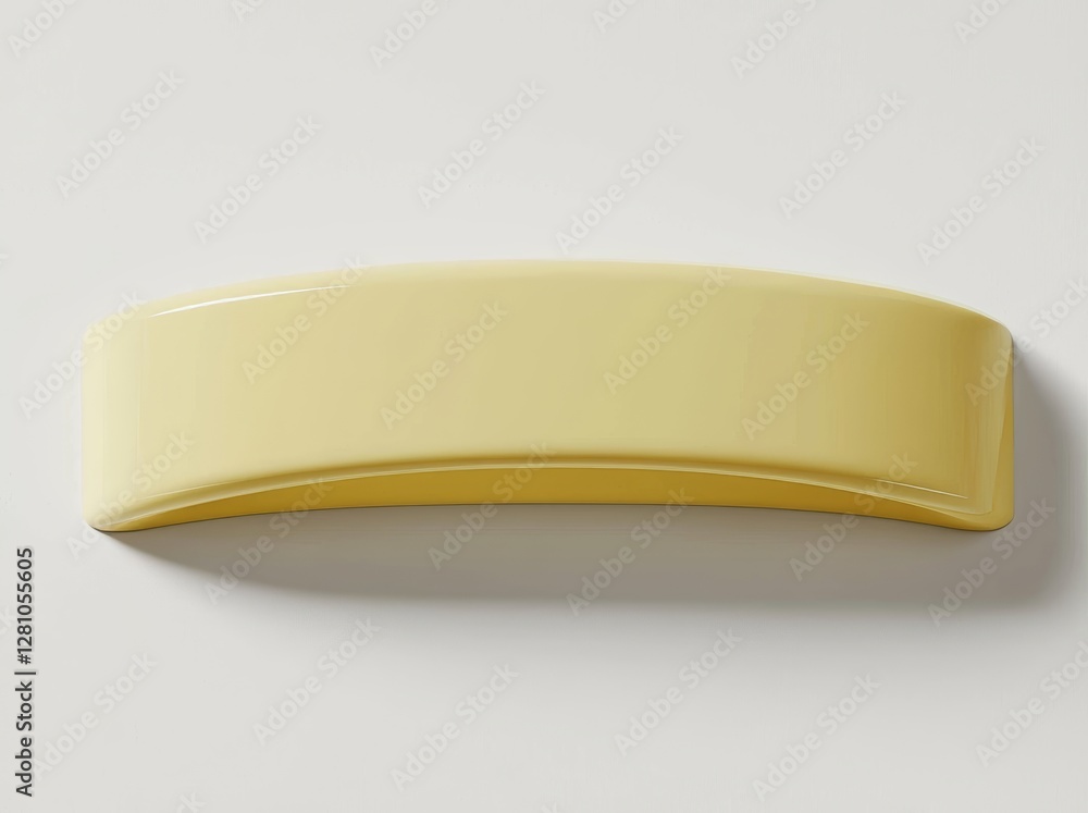 Poster a 3d rendering of a yellow ribbon banner is depicted, showcasing a glossy text box suitable for a ti