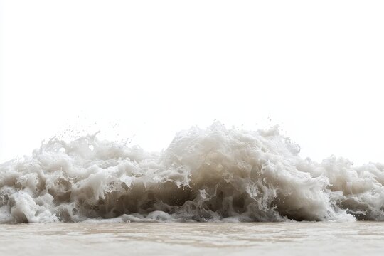 A massive, turbulent ocean wave set against a deep blue backdrop, isolated on a white background, symbolizing the climate's natural state, positioned at the forefront, available as stock