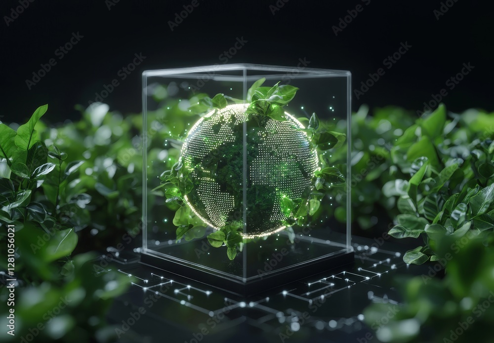 Poster in a future driven by technology, the concept of hologram interfaces is transforming the world, leve