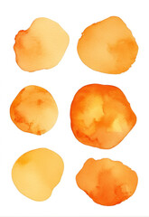 Hand painted orange watercolor stained texture background