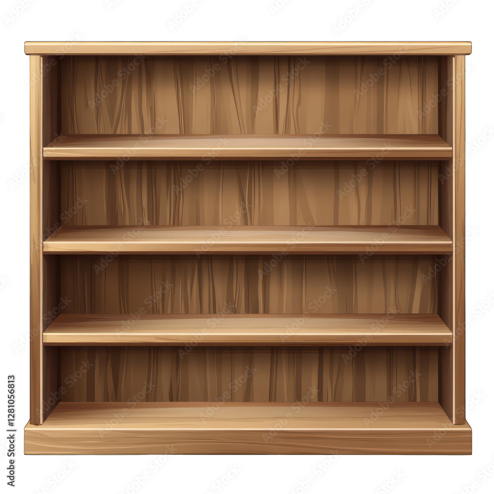 Aufkleber empty bookshelf isolated on transparent background