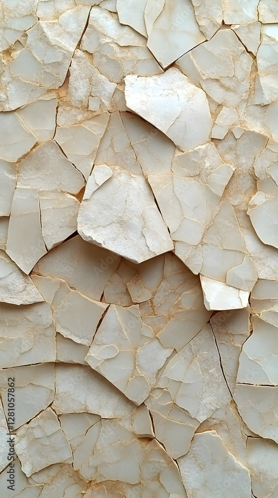 Poster geometric mosaic tile pattern on beige abstract background texture design