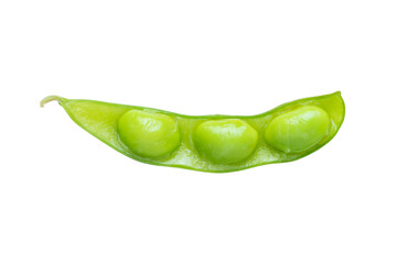 Green Soybean Seeds on Bean pod. Edamame Isolated on Transparent Background