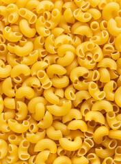 Top view of raw macaroni background