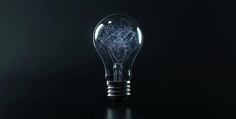 Concept of a business idea represented by an abstract blue glowing lightbulb