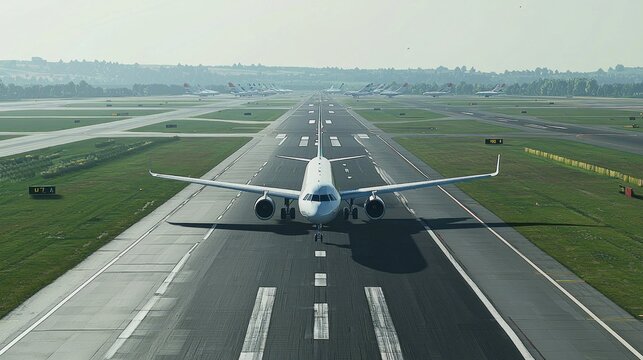 Airport Runway with Multiple Planes
