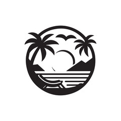 summer vibes silhouette vector clip art logo design