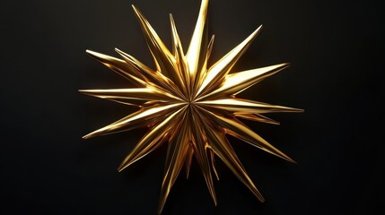 Golden Abstract Starburst Art Design