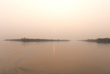 Mangrove forest during sunset at Sundarban tiger reserve, India
