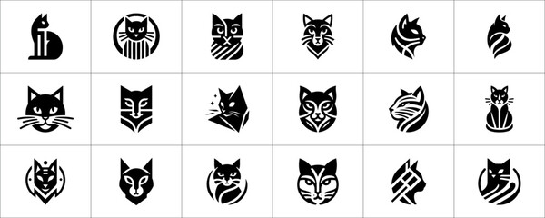 set of cat vector icons