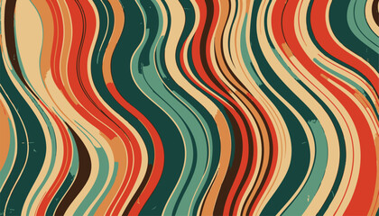 Retro Wavy Pattern - Vintage Abstract Seamless Background