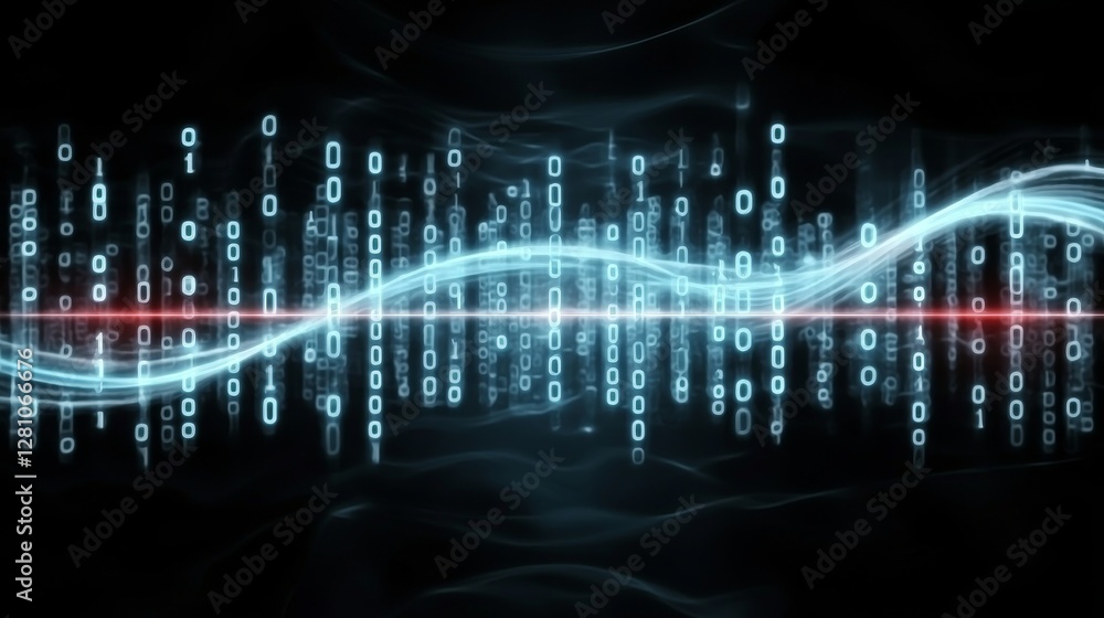 Poster a circular shape with a futuristic design and a horizontal energy beam