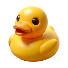 yellow duck toy isolated on transparent background