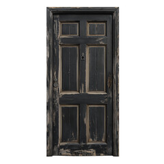 Obraz premium Vintage Black Wooden Door with Peeling Paint
