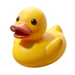 yellow duck toy isolated on transparent background