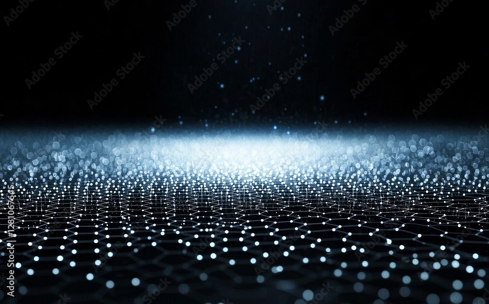 Poster innovation in sci-fi tech is depicted through a design concept that incorporates a modern abstract b