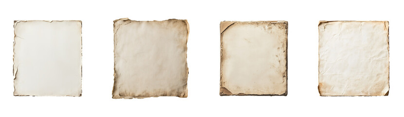 Obraz premium Vintage Blank Paper with Aged Wrinkled Texture set 