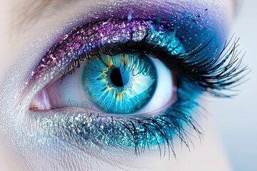 Create a Bold Icy Makeup Look Featuring Shimmering Silver Eyeshadow and Frosty Blue Eyeliner for a Stunning Winter-Inspired Effect