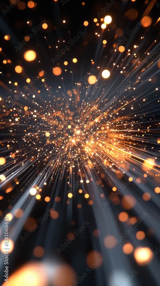 Aufkleber dynamic burst of light particles creating an energetic and vibrant atmosphere.
