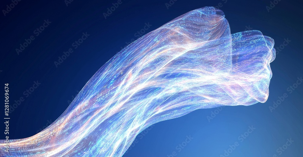 Poster futuristic network or business analytics, combined with abstract infographics visualization and big 