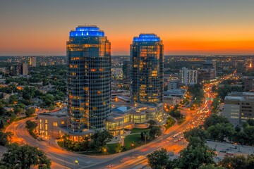 Obraz premium energy efficient smart buildings that operate automatically