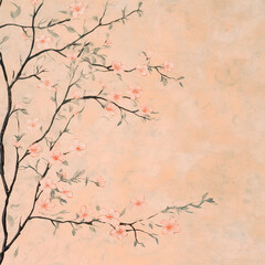 Korean traditional paper, flower pattern background