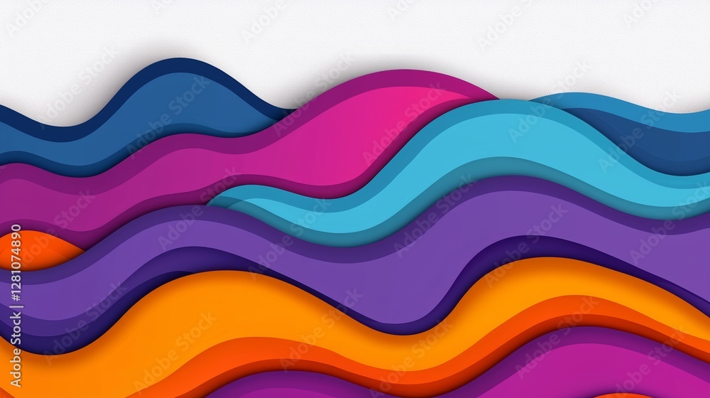 Poster a wave of abstract color with particles that glow and move