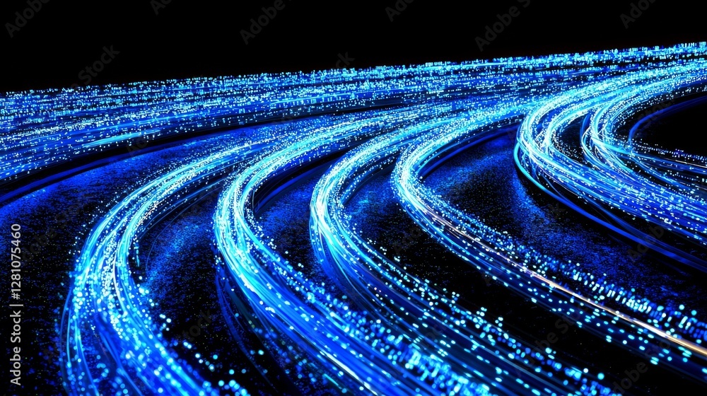 Poster safeguarding online data and networks is vital, and this image illustrates that with its blue backgr